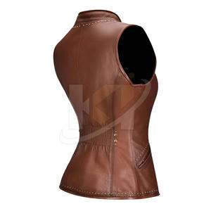 El Chaleco de cuero más vendido para mujeres adultas Cuero genuino en nuevo estilo Chaleco de cuero de moda de alta calidad - Product Image 4