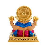 Statue de Ganesh Ji en acier inoxydable de qualité supérieure, faite à la main, plaquée or, couronne, mains de lotus, décoration artistique, décoration de la maison, temple, Diwali, anniversaire