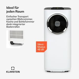 เครื่องปรับอากาศแบบพกพา 10000 BTU สำหรับบ้าน ควบคุมผ่านแอพ WiFi 3 in 1 ระบบทำความเย็น ลดความชื้น และพัดลม สำหรับห้องขนาด 28-42 ตร.ม. ระดับเสียง 52 เดซิเบล สีขาว - Product Image 4