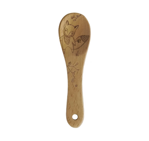Cuillère en bois Spatule oiseaux et tige feuille émail brûlé artisanat Cuillère de cuisine en bois fait à la main top vente - Product Image 6