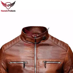 Veste en cuir de qualité supérieure pour homme, fabriquée à la main au Pakistan, avec options personnalisables pour les vêtements de mode d'hiver - Product Image 3