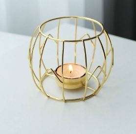 Customized Gold and Copper Metal <b>Tea</b> <b>Light</b> <b>Holder</b> Triangular Glass Design for Living Room Decor for Christmas - Product Image 5