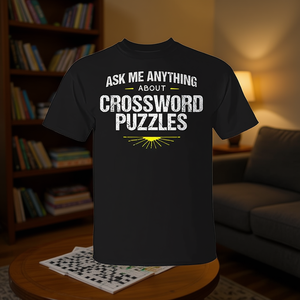 T-shirt Expert en mots croisés : Article promotionnel encourageant les autres à demander des détails sur vos puzzles - Product Image 2