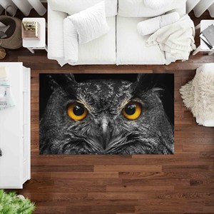 Tapis Hibou : Tapis rond à motif animal, décoration d'intérieur pour loft, tapis moelleux à poils longs - Product Image 2