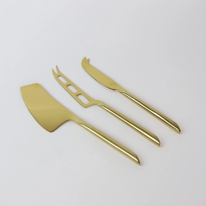 Lujoso juego de cuchillos de queso de acero inoxidable Simple dorado para el hogar, restaurante, Hotel, fiesta, uso a granel, precio de la India - Product Image 4