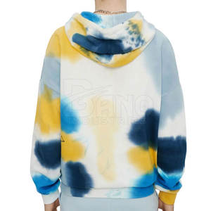 Sudadera con capucha de algodón y poliéster para mujer, estampado de tinte de corbata rápido, manga larga, talla XS, tela polar de otoño al por mayor - Product Image 2
