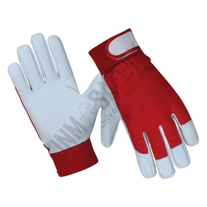 Premium Goat Grain Leather Anti-static Smooth Safety <b>Gloves</b> with Adjustable Wristband for Gardening Work Protection - Product Image 1