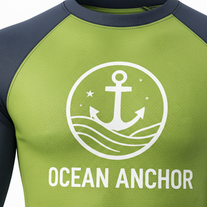 เสื้อแรชการ์ดแขนยาวผู้ชาย OEM ป้องกันริ้วรอย UPF 50+ ป้องกันแสงแดด UV ระบายอากาศได้ดี แห้งเร็ว เป็นมิตรกับสิ่งแวดล้อม - Product Image 3