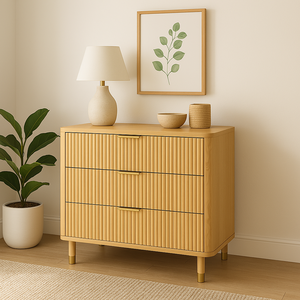 Commode ASH à 3 tiroirs 1223 Commode en bois de construction solide avec finition à base d'eau non toxique - Product Image 1