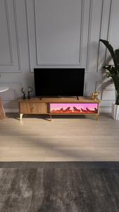 Cheminée Électronique en Bois DOSIN, Meuble de Salon, Table Basse, Design Moderne de Luxe avec Connexion Bluetooth, Style Panneau - Product Image 2