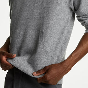 <b>Men's</b> <b>Grey</b> 100% Cotton Regular Hooded <b>Sweatshirt</b> Screen Printed Gym Casual Wear Embroidered Design Winter Thermal Plain Dyed - Product Image 4