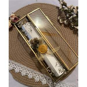 Nordic Style Brass and Glass Rectangular Storage <b>Box</b> Glass Display Case for Jewelry & Scrolls Modern Home Decorative Tabletop - Product Image 5