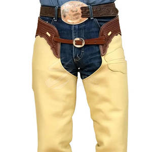 Utilisation à l'extérieur Chaps en cuir respirant de couleur unie Chaps en cuir délavé pour hommes Vente à chaud Chaps en cuir - Product Image 4