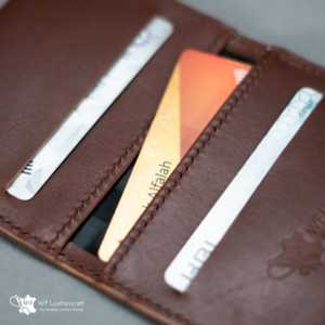 งานฝีมือหนัง WF หมายเลข กระเป๋าใส่บัตรเครดิต 85 สลิมเอเวอร์ (สีเกาลัด) - Product Image 4
