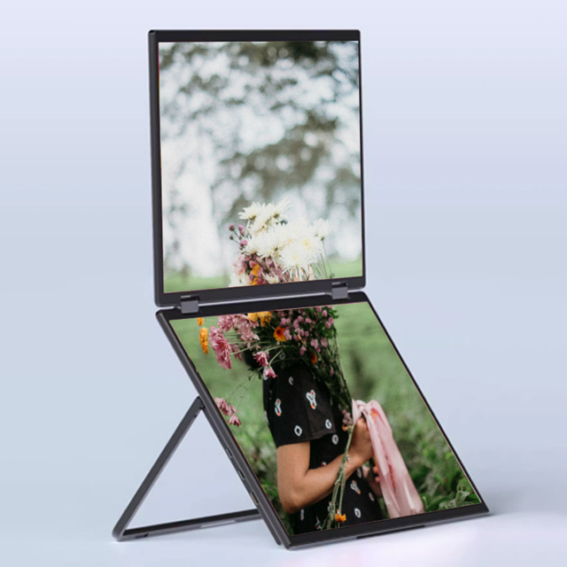 Portable Monitor15.6" Dual Stacked Monitor (Windows/MAC) USB Type-C HD IPS Extended Monitor Folding Monitor Extender