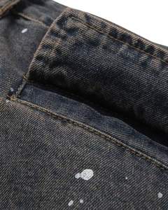 Women Dark Grey Paint Splash Cargo Jeans Wide Leg <b>Denim</b> Pants Streetwear Baggy Fit Multi Pocket Vintage Wash Fashion <b>Trousers</b> - Product Image 6