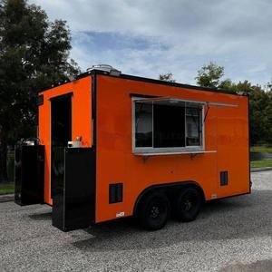Remorque alimentaire mobile vintage en fibre de verre avec structure en acier inoxydable résistante à la rouille pour la vente de hot-dogs et la restauration en extérieur - Product Image 3