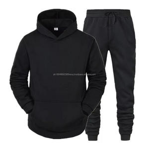 Conjunto de Sudadera con Capucha y Pantalones Deportivos de Algodón Grueso para Hombre, Pantalones Deportivos Personalizados con Cremallera Unisex, Chándales Extra Grandes para Ropa Deportiva - Product Image 1