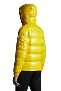 Chaqueta Acolchada de Lona Impermeable y Transpirable para Hombre, Color Amarillo, Invierno, Cierre de Cremallera, Cuello Alto, Informal, Nailon/Poliéster - Product Image 2
