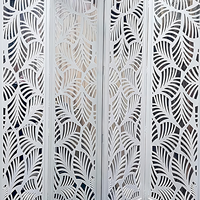Paravent moderne à 4 panneaux, sculpté en bois, peint en blanc, translucide, fait main, pour la décoration intérieure et les anniversaires