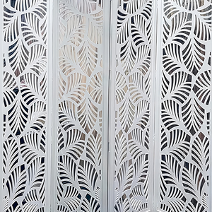 Separador de ambientes de madera blanqueada, biombo moderno de 4 paneles con acabado envejecido, decoración artesanal para el hogar - Product Image 4