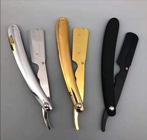 Maquinillas de afeitar de barbero de acero inoxidable al por mayor de alta calidad con mango de madera para afeitar la barba de la garganta de proveedores de calidad - Product Image 1