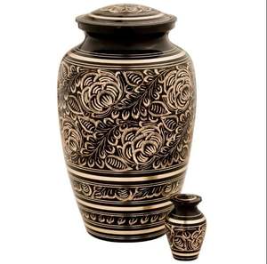 Urne funéraire unique couleur claire pour adultes en laiton et boîte funéraire urnes cercueil urne funéraire ossuaire cinéraire mémorial humain - Product Image 1