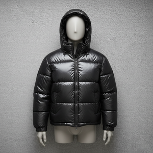 OEM/ODM matériau en nylon brillant sur mesure surdimensionné épais chaud doudoune coupe-vent en coton rembourré Streetwear veste à bulles - Product Image 3