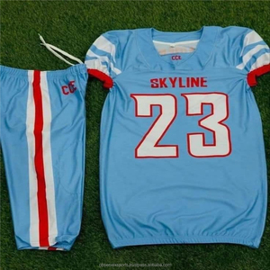 Tenues de football américain pour adultes de haute qualité OEM, faible MOQ, imprimées par sublimation, respirantes, antibactériennes, séchage rapide, demi-tenue - Product Image 1