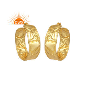 Latest Trending Sterling Silver 18K Gold Plated <b>Hoop</b> <b>Earring</b> Demi <b>Fine</b> Jewelry for Women Gift for Her - Product Image 1