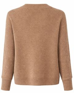 Women Camel <b>Brown</b> Wrap Style Knit Sweater <b>Long</b> <b>Sleeve</b> V Neck Soft Casual Winter <b>Top</b> Elegant Ladies Fashion Pullover Daily Wear - Product Image 2