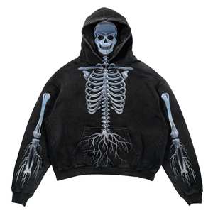 เสื้อฮู้ดตัวครอปซีดจางสำหรับผู้ชายและผู้หญิงผ้าฝ้าย100% วินเทจ460gsm - Product Image 4