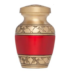Laiton rouge fait à la main avec bande de gravure souvenir urnes de crémation bas prix vente chaude cendres humaines urnes de souvenir en métal - Product Image 1