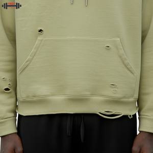 Best Quality <b>Men</b> Distressed Solid Lined Cotton Fleece Hoodie Winter <b>Thermal</b> <b>Top</b> Pakistan Made - Product Image 5