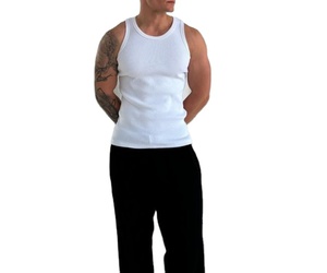 เสื้อกล้ามคอตตอนหนาน้ำหนัก 230-250 กรัม ทรงรัดรูป สำหรับฤดูร้อน ใส่ได้ทั้งชายและหญิง  รับสกรีนโลโก้ เสื้อยืดเปล่าไม่มีลาย สำหรับผู้ชาย ใส่เล่นกีฬาหรือออกกำลังกาย - Product Image 6