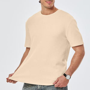 T-shirt unisexe en coton lourd uni tendance, t-shirt à col rond personnalisé, t-shirt à manches courtes pour homme - Product Image 3