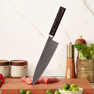 มีดเชฟสไตล์ญี่ปุ่นด้ามจับคาร์บอนไฟเบอร์ปรับแต่งได้มีดทำครัวสีดำ - Product Image 5