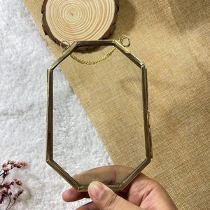 Metal & <b>Glass</b> Octagonal <b>Hanging</b> Photo <b>Frame</b> Wall Mounted Photo <b>Frame</b> Flower Plant Display <b>Frame</b> for Wall With 2 Sides <b>Glass</b> Size - Product Image 2