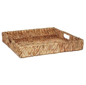 Ensemble de deux plateaux ronds Royston en bois de rotin vieilli fait à la main avec marbre perlé écologique pour le service des aliments à la maison - Product Image 4