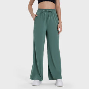 Pantalon de jogging ample à cordon de serrage de couleur unie pour femme, coupe droite, style oversize - Product Image 4