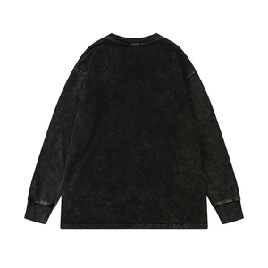 Sudaderas de lavado ácido de alta calidad para hombres, ropa de calle pesada con hombros caídos, mezcla de algodón básico personalizado para invierno - Product Image 2