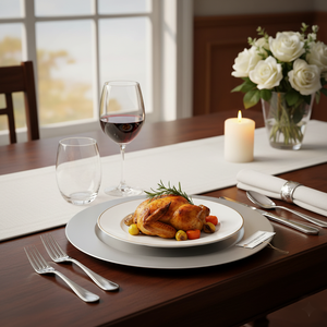 Platos de Presentación Redondos de Aluminio de Alta Calidad, Ecológicos, Personalizables, Negros, para Bodas - Product Image 2