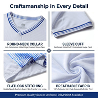 Camiseta de Fútbol Personalizada con Diseño de Ondas Blancas en Jacquard, Cuello en V con Degradado Azul, Malla de Poliéster con Logotipo