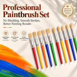 Ensemble de 6 pinceaux à poils de porc personnalisés, pinceaux plats et en forme de fillette pour la peinture acrylique et à l'huile, vente en gros OEM - Product Image 4