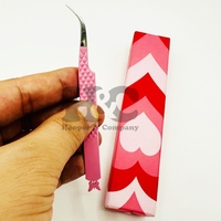 Nuevas Pinzas para Extensión de Pestañas de Acero Inoxidable Antimagnéticas, Color Rosa, con Punta Puntiaguda, Sostenibles, con Logotipo Mink, Calidad Premium, Diseño de Mariposa