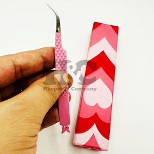 Nouvelle pince à épiler d'extension de cils anti-magnétique pointu rose Logo de vison haut durable pince à cils papillon de qualité supérieure - Product Image 4