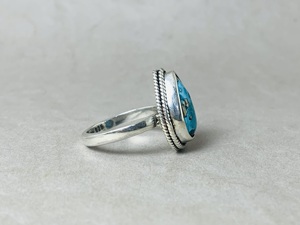 Anillo de diseño clásico de Plata de Ley 925 con piedras preciosas turquesas naturales, joyería de plata, Anillo gitano de plata al por mayor - Product Image 5