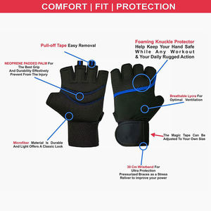 Guantes de gimnasio de levantamiento de pesas de alta calidad hechos de neopreno Power Lifting entrenamiento de pesas y entrenamiento para guantes de Fitness - Product Image 4
