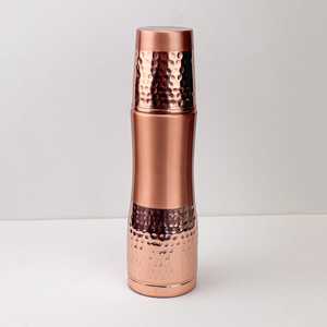 Botella de Agua Potable de Gran Capacidad, Ecológica, de Cobre Puro Sostenible |   Botella Reutilizable con Tapa y Tapón de Rosca - Product Image 2