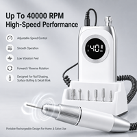 Machine à ongles électrique professionnelle portable 40000 tr/min rechargeable USB avec écran LED pour manucure, pédicure et retrait de gel